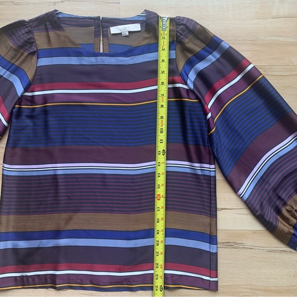 LOFT bubble Sleeve Striped blouse multicolor size XS - Picture 13 of 14